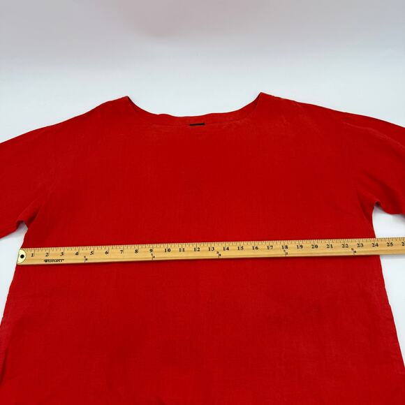 EILEEN FISHER Linen Boxy Lagenlook Shirt Size S Oversized Pockets Beachy Cool - Picture 7 of 8